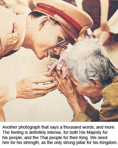 King Rama IX and old woman